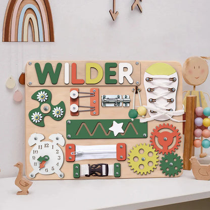 Montessori Busy Board With Customized Baby Name - BB10