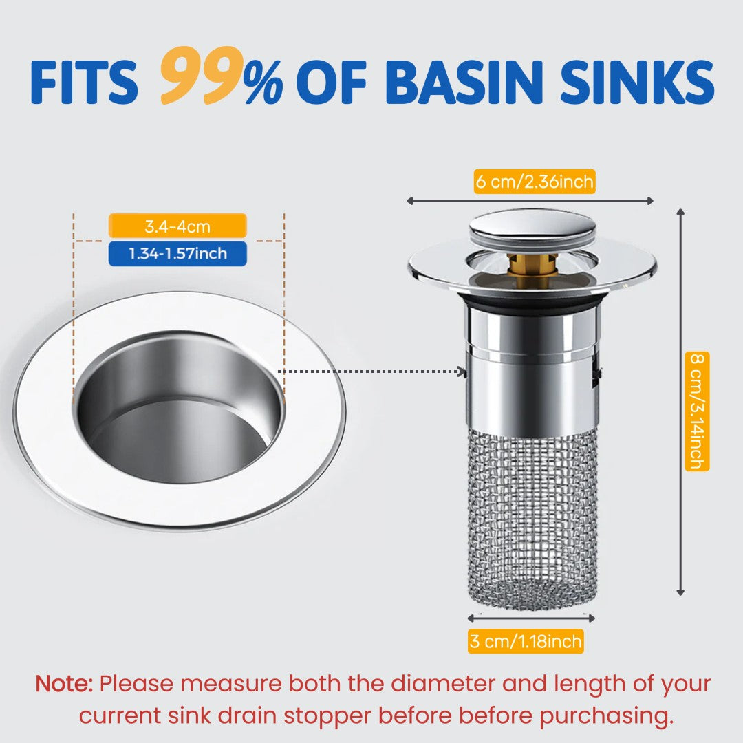 Universal Pop-Up Sink Drain Filter