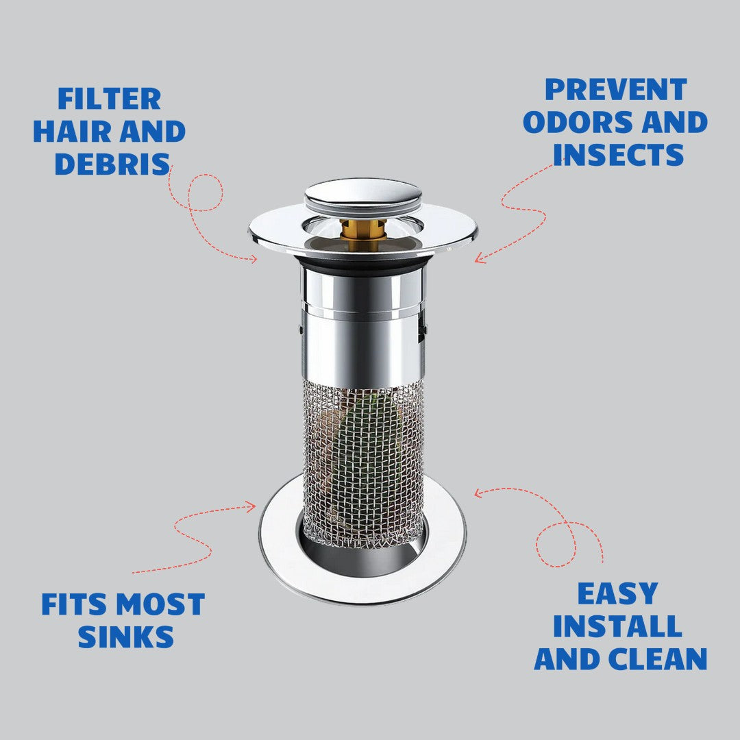 Universal Pop-Up Sink Drain Filter