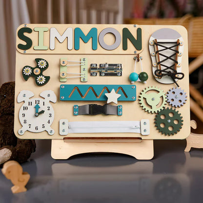 Montessori Busy Board With Customized Baby Name - BB10