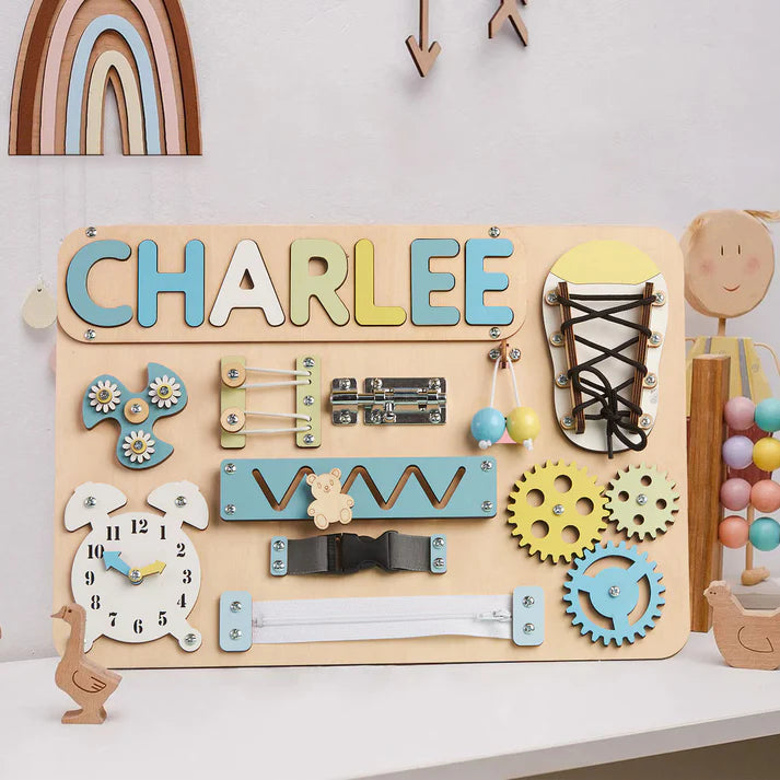 Montessori Busy Board With Customized Baby Name - BB10